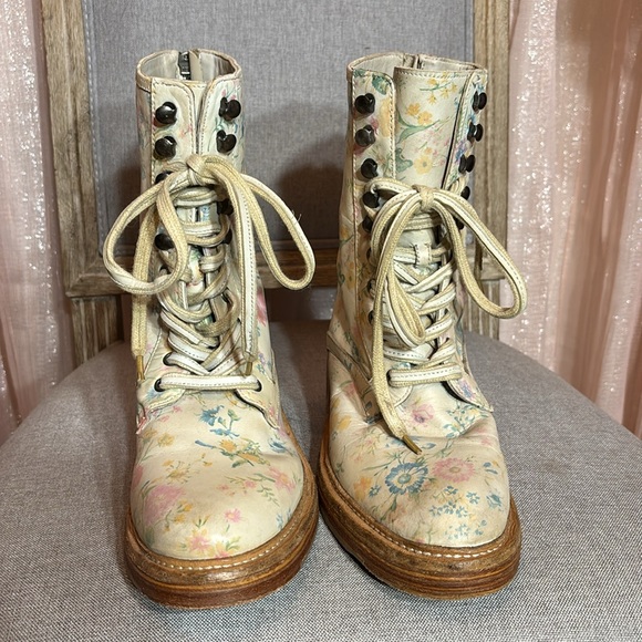 FREE PEOPLE Floral lace up boot 👢 Leather - Picture 5 of 13